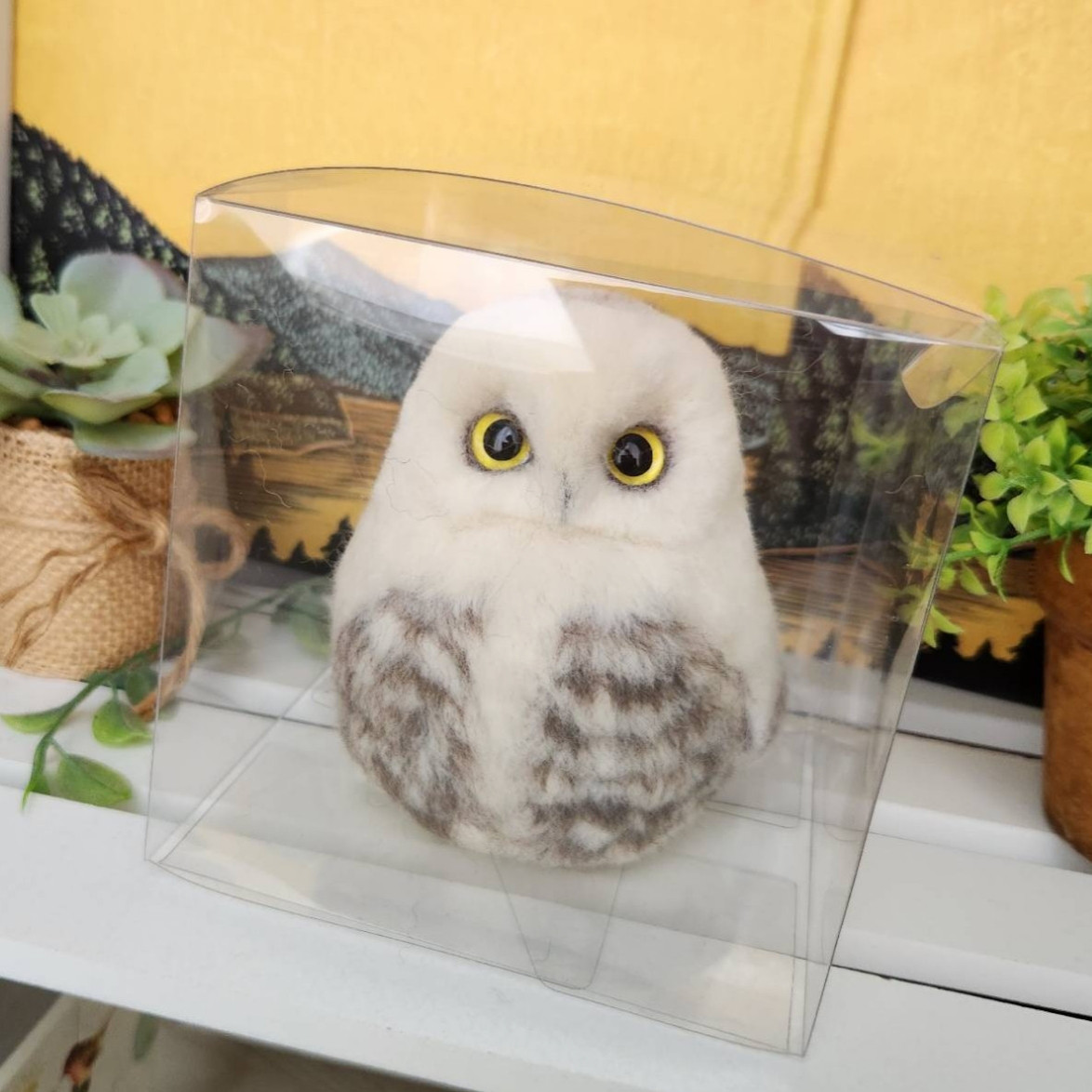 羊毛フェルト　エゾフクロウの赤ちゃん 羊毛フェルトエゾフクロウの赤ちゃん