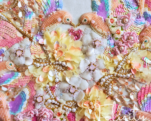 ビーズ刺繍アート☆Felicity(フェリシティ)12羽の小鳥さんハート