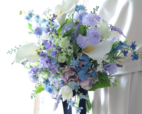 ♡Leeページ♡ウェディングブーケ&ブートニアbule×purple♡ ♡Leeページ♡ウェディングブーケ&ブートニアbule×purple♡ 鮮やか
