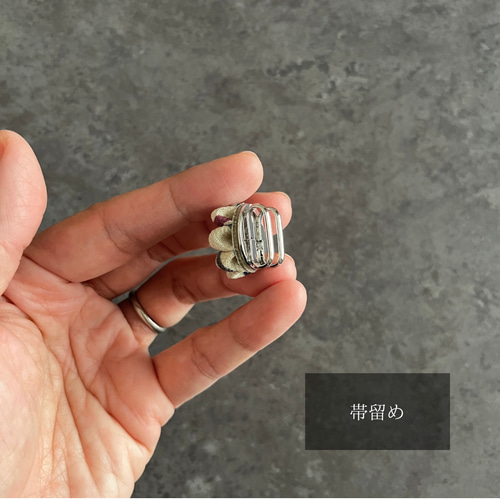 昭和レトロ×つまみ細工】花モチーフの帯留め、ピンバッジ＊着物生地と
