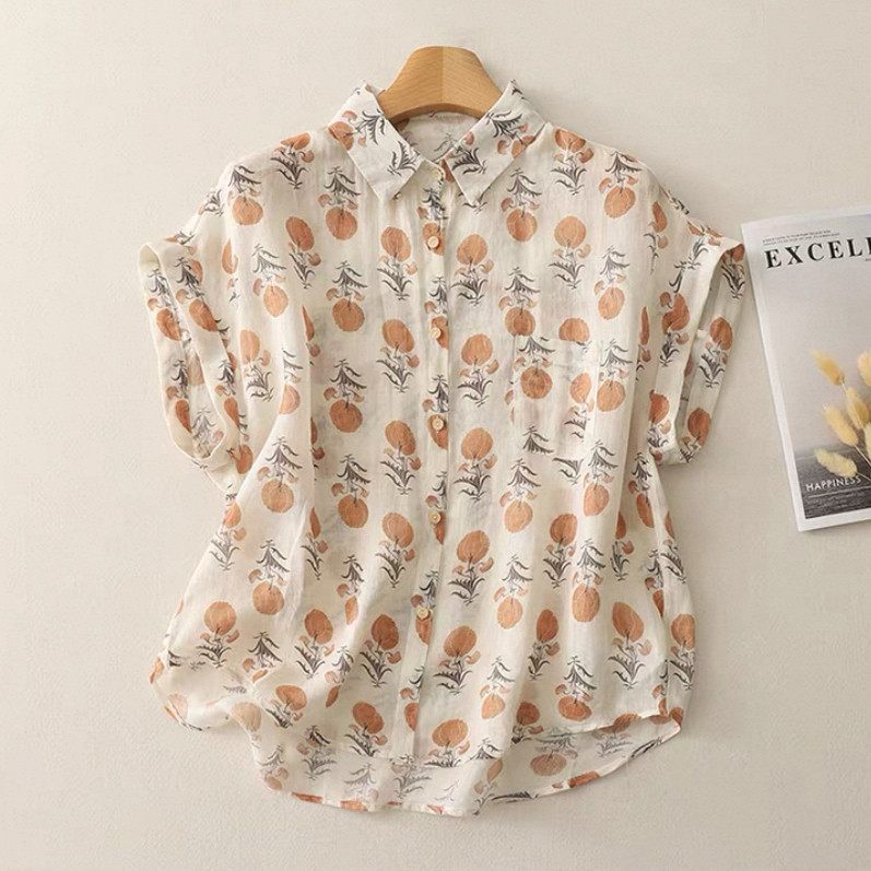 夏、綿麻シャツ、コットンリネンシャツ、シャツ、トップス、受注生産