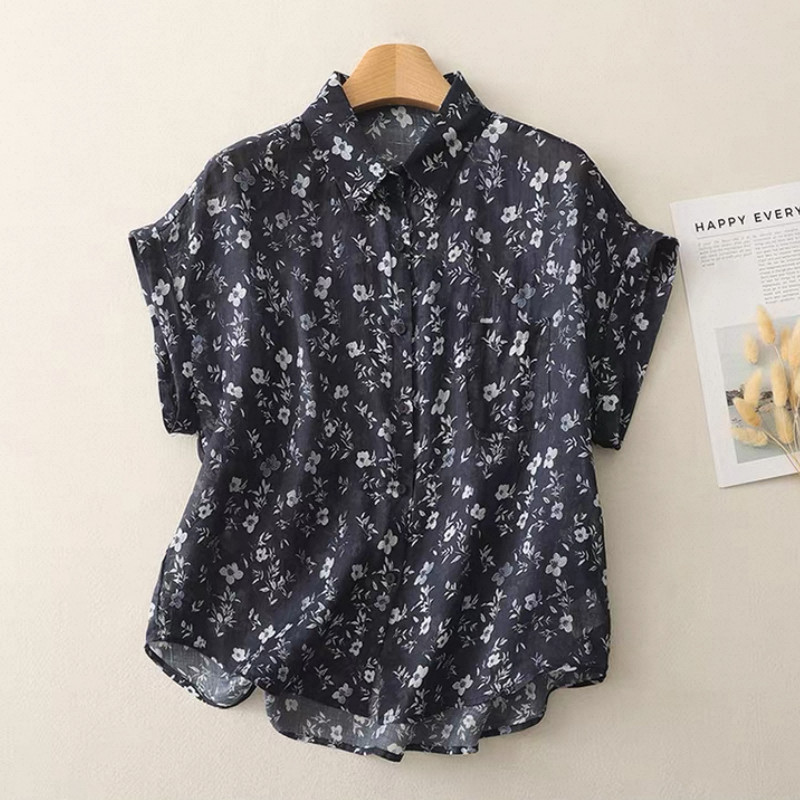 夏、綿麻シャツ、コットンリネンシャツ、シャツ、トップス、受注生産