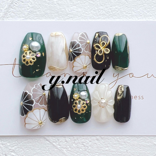 ネイルチップ/成人式ネイル/振袖ネイル/前撮りネイル/和装ネイル