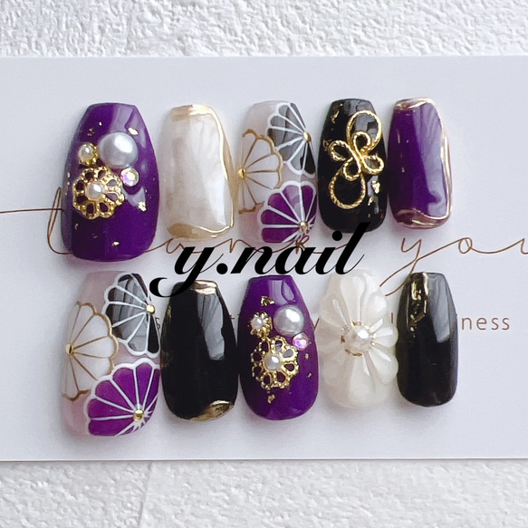 ネイルチップ　フルオーダー　振袖ネイル　成人式　ブライダル　和装　前撮り ネイルチップ/成人式ネイル/振袖ネイル/前撮りネイル/和装ネイル