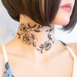 選ばなかった私たちへ：薔薇模様の黒タトゥーレースのチョーカー　SV666 5枚目の画像