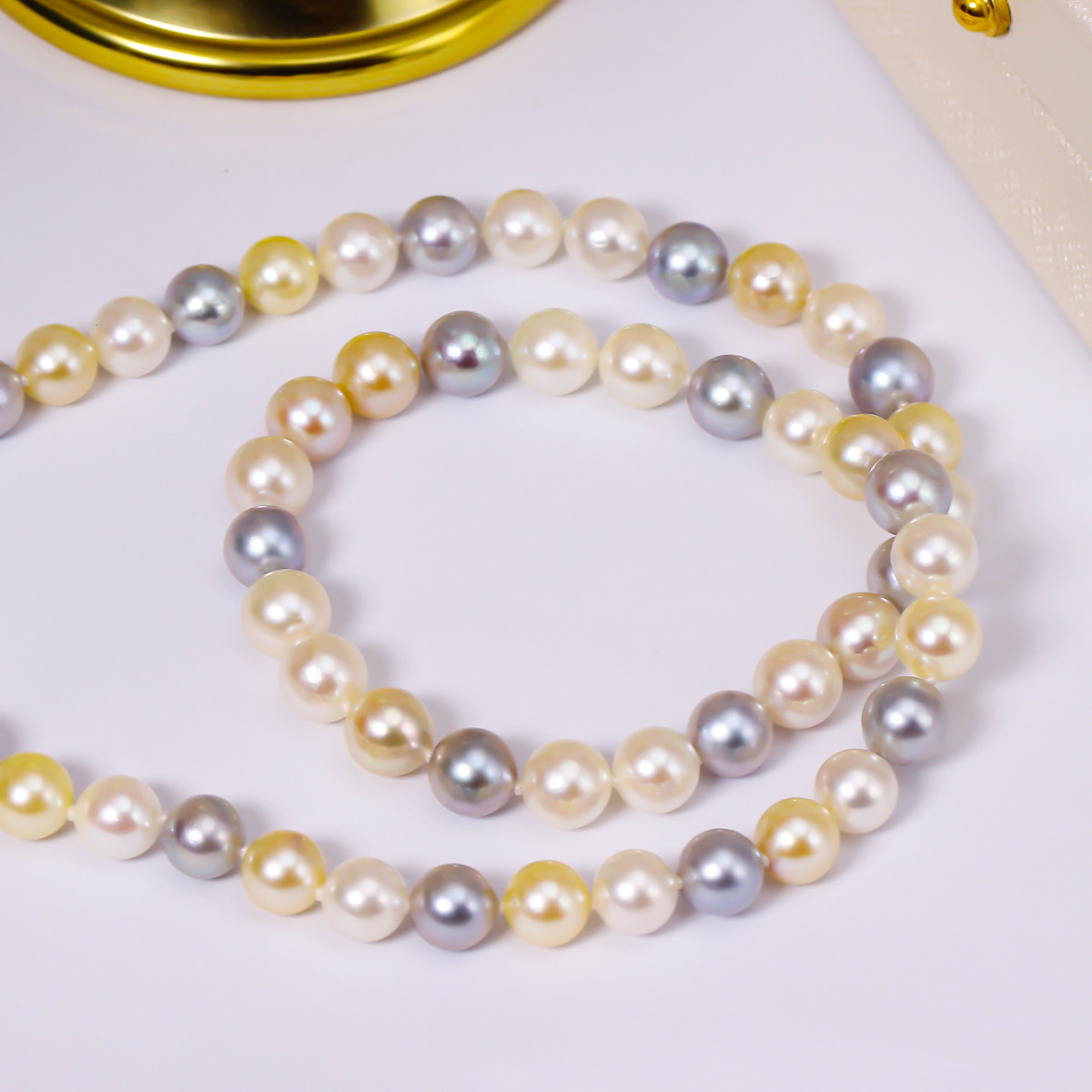 【La Corser】北海南真珠 日本製 6.5-8.5mm アコヤ キャンディカラー ミックス ナチュラル 海水真珠 ラウンド