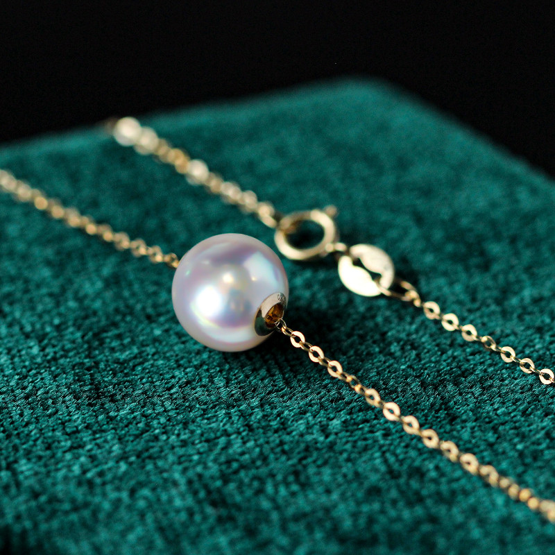 【La Corser】日本製 7-10mm アコヤ真珠 パスパルトゥーペンダントネックレス 天然海水真珠 天空 18Kゴールド 5,680円