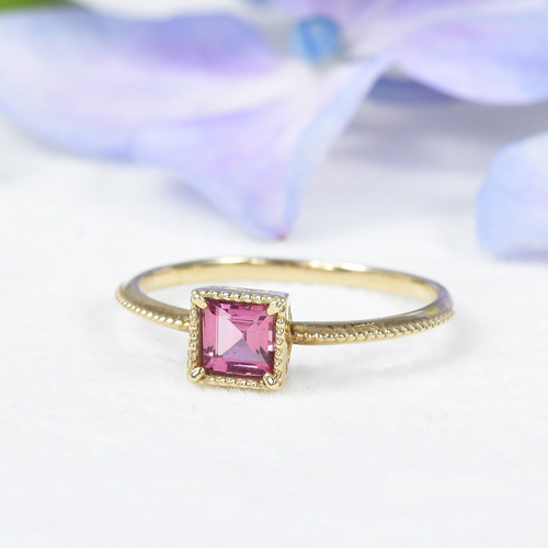 美品10Ｋピンクトルマリン　リング 10月誕生石 K10 ピンクゴールド ピンクトルマリン リング