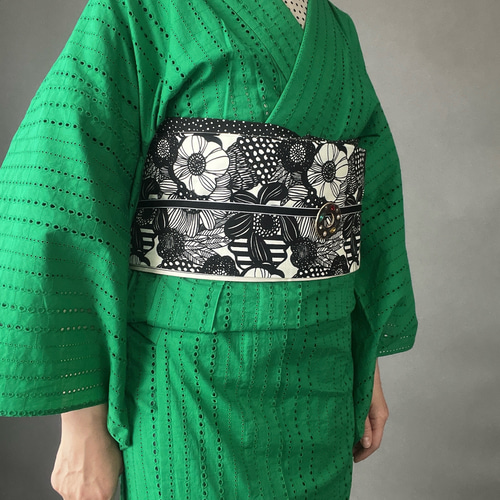 ストライプコットンレース着物/グリーン 着物 花鹿 kajika 通販