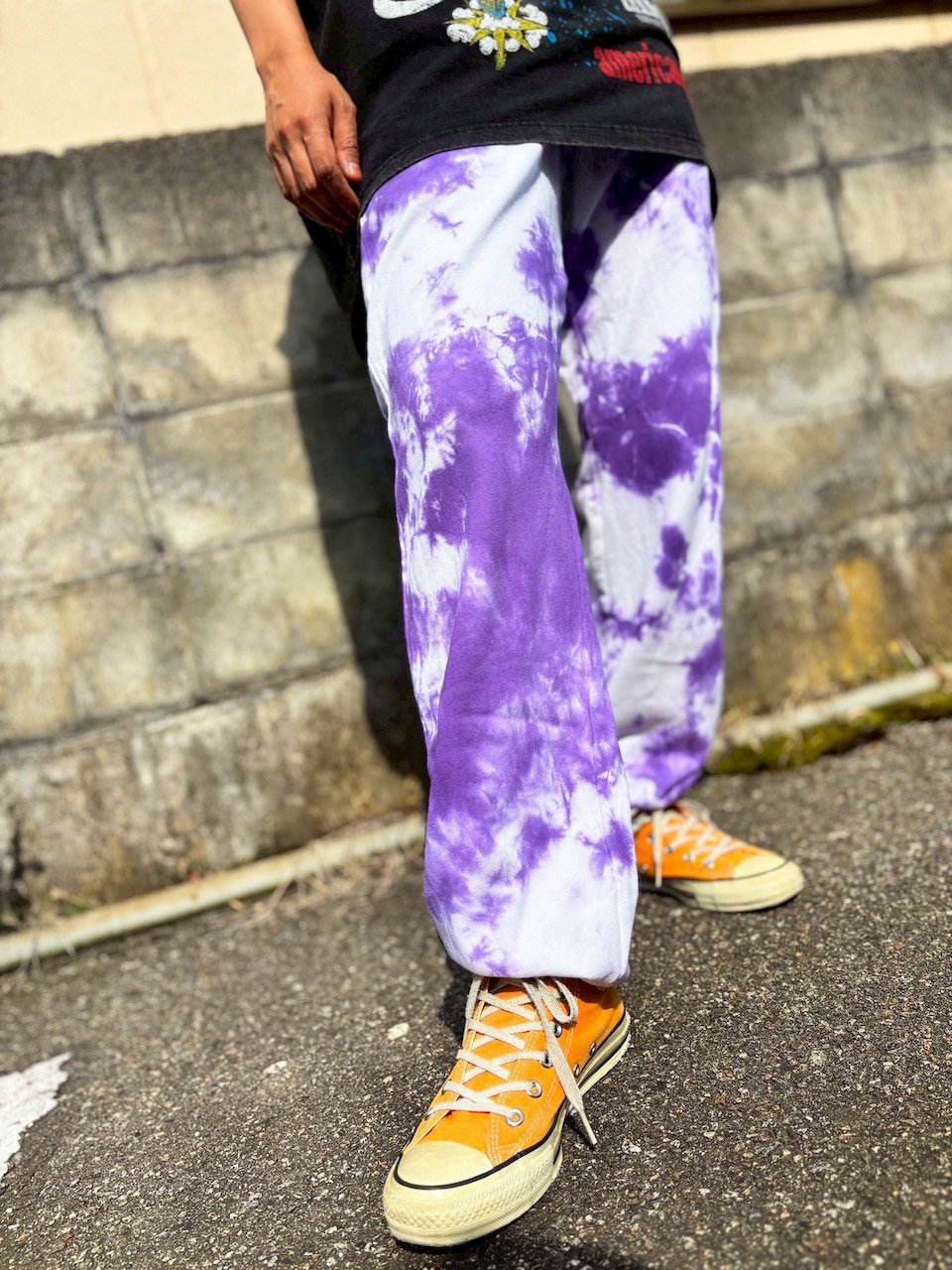 タイダイ スウェットパンツ Mサイズ パープル ムラ染め HD24-23 6,222円