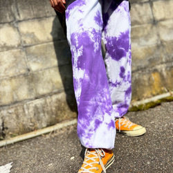 タイダイ スウェットパンツ Mサイズ パープル ムラ染め HD24-23 ロング