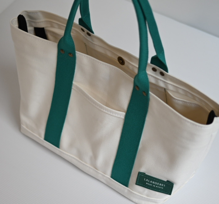 【送料無料】京の帆布制カバン　トートバッグ（オフホワイト）　８号帆布　Mサイズ