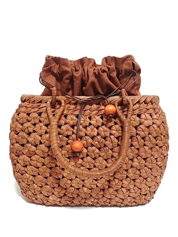 山葡萄バッグ楕円ニ段花結び 山葡萄バッグ楕円ニ段花結び 山葡萄バッグ楕円花結び かごバッグ