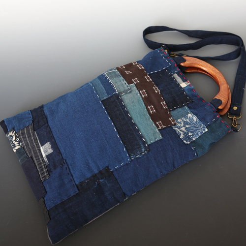 古布前掛け ショルダーバッグ ハンドメイド （古布前掛け