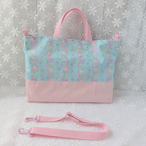 大きめ　レッスンバッグ　【取り外し可能】ショルダーベルト付き　星座とユニコーン 大きめ レッスンバッグ 【取り外し可能】ショルダーベルト付き 星座と