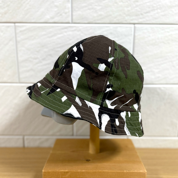 Cottonリップストップ迷彩☆60cm☆カモフラージュ☆バケットハット