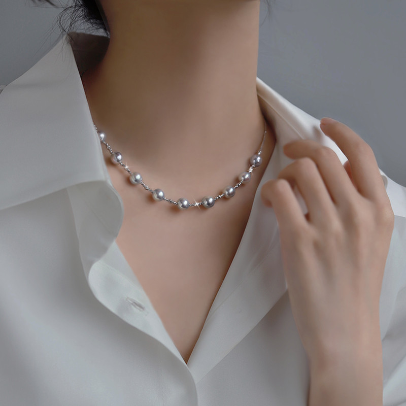 [ヘイズジュエリー] Qingyingシリーズ 18Kゴールド、シルバー、グレー、ブルーデザイン 日本製バロックアコヤ海水真珠