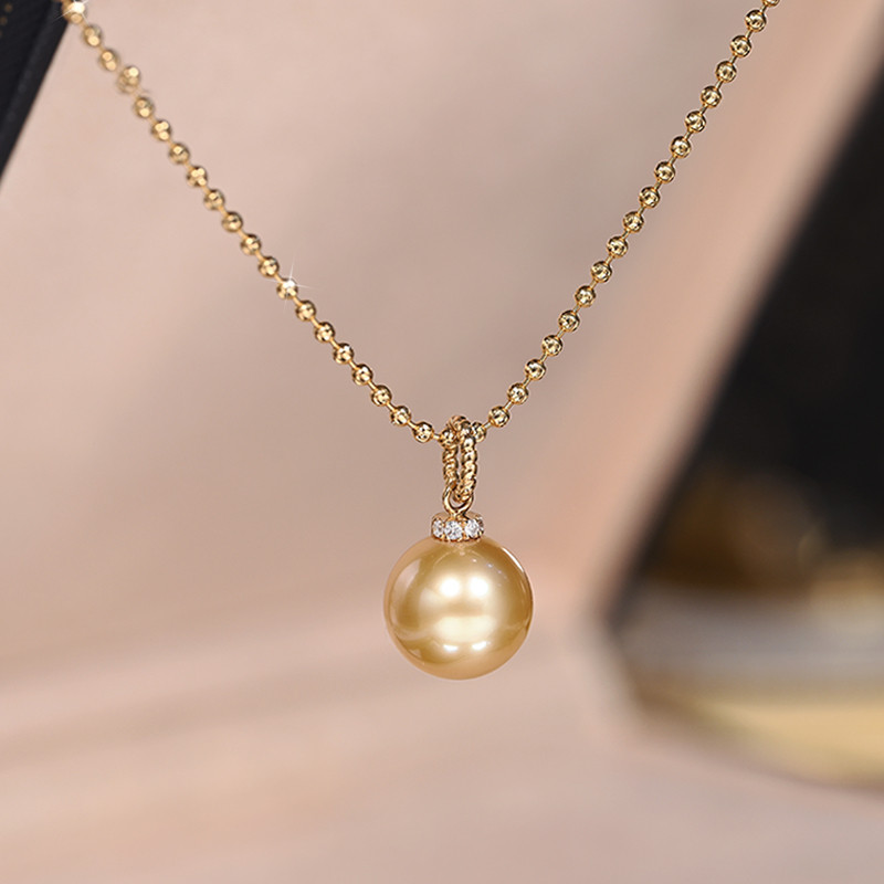 [ヘイズジュエリー] Chaohuiシリーズ 18Kゴールドダイヤモンドツイストデザイン 南洋ゴールドビーズ 12-13mmペン 20,020円