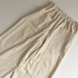 [新素材] 丈調整　コットンシルクアウトポケットワイドパンツ　S・ML・2L・3L(キナリ) 7枚目の画像