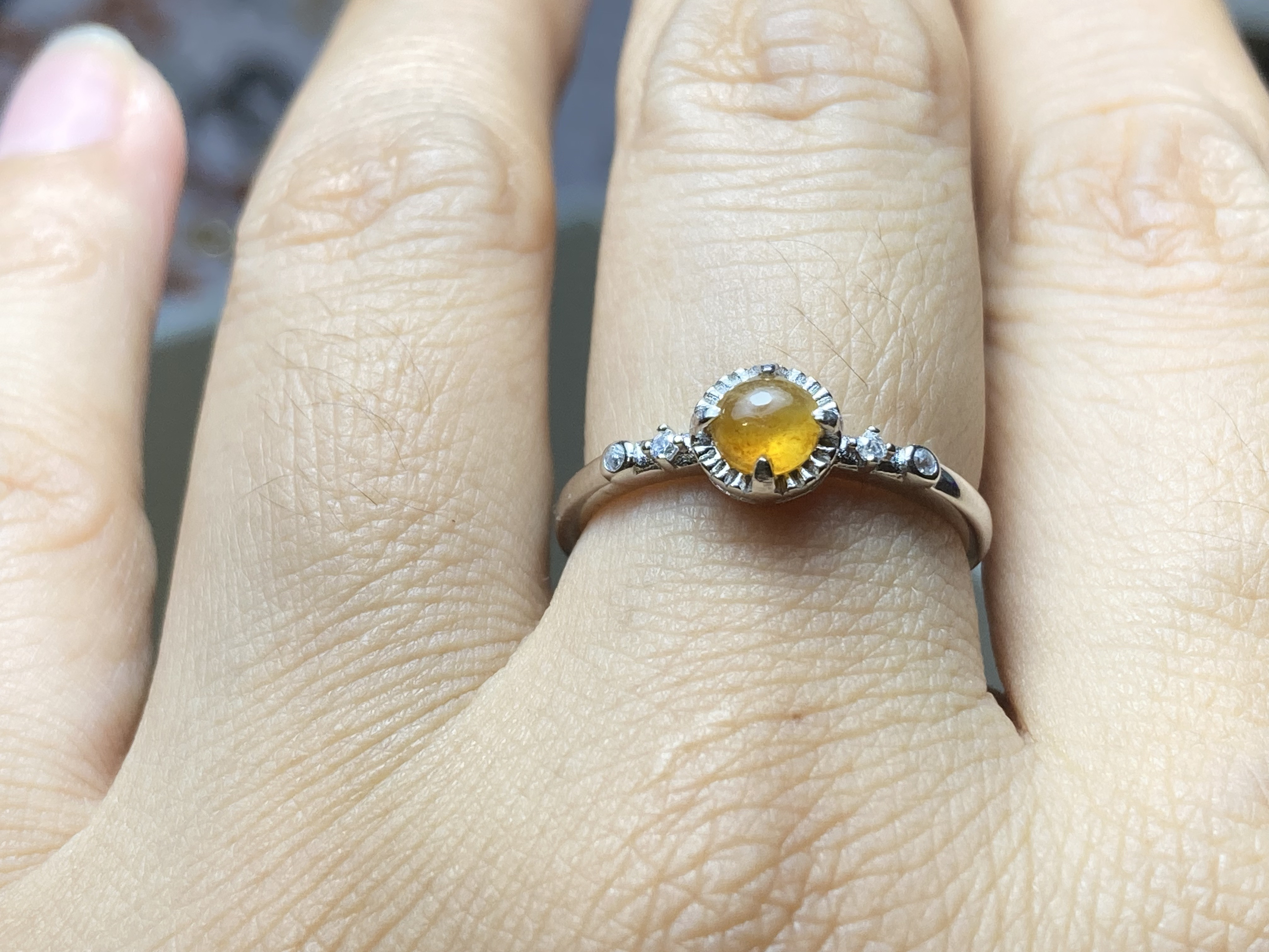 RG10-57 シルバー 氷種 赤オレンジ ミャンマー産 本翡翠 ヒスイ 指輪 フリーサイズ 金属アレルギー対応