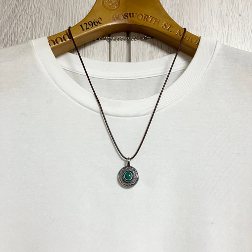 キングマン ターコイズ ヴィンテージコイン シルバー ネックレス