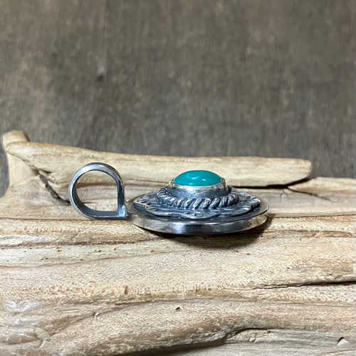 ターコイズストーン ネックレス ビンテージ　インディアンジュエリー　シルバー キングマン ターコイズ ヴィンテージコイン シルバー ネックレス