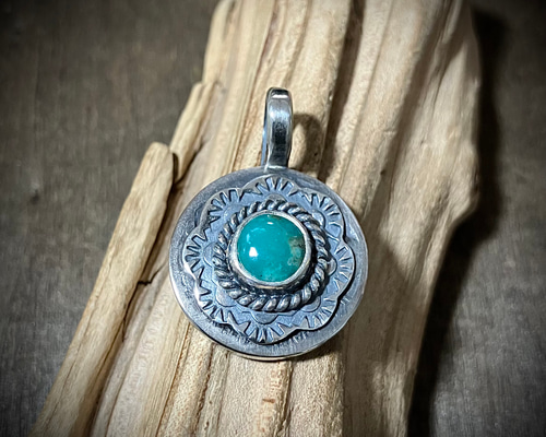 キングマン ターコイズ ヴィンテージコイン シルバー ネックレス
