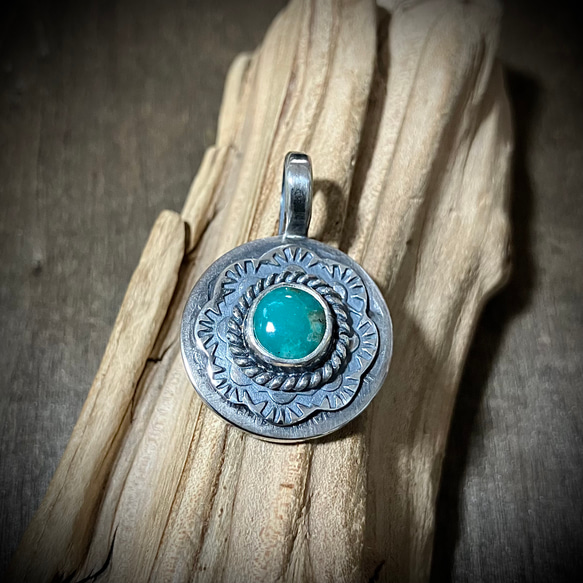 キングマン ターコイズ ヴィンテージコイン シルバー ネックレス