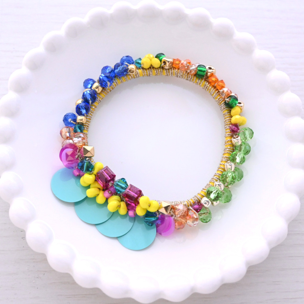 summer carnival  ビーズ シュシュ＊ブレスレット