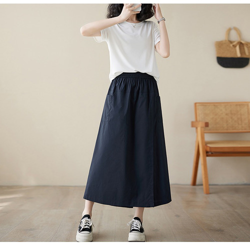 レディースリネンキュロットパンツ ウエストゴム ドローストリング 九