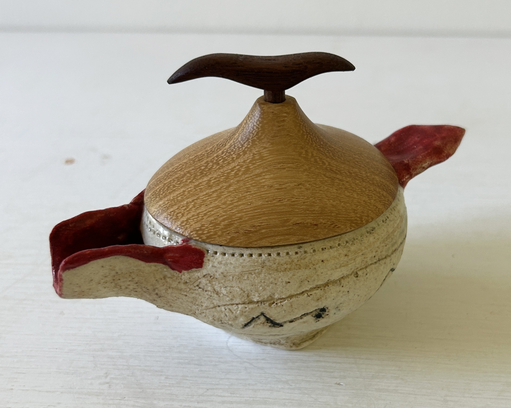 ミニ片口持手・白赤