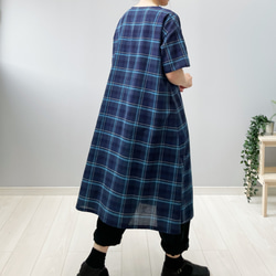 Creema限定夏の福袋 チェックの半袖ワンピース＋アンダードレスパンツ。単品購入より2,000円割引【受注製作】送料込 5枚目の画像