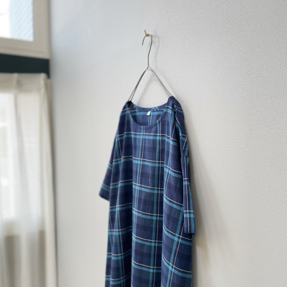 Creema限定夏の福袋 チェックの半袖ワンピース＋アンダードレスパンツ。単品購入より2,000円割引【受注製作】送料込 9枚目の画像