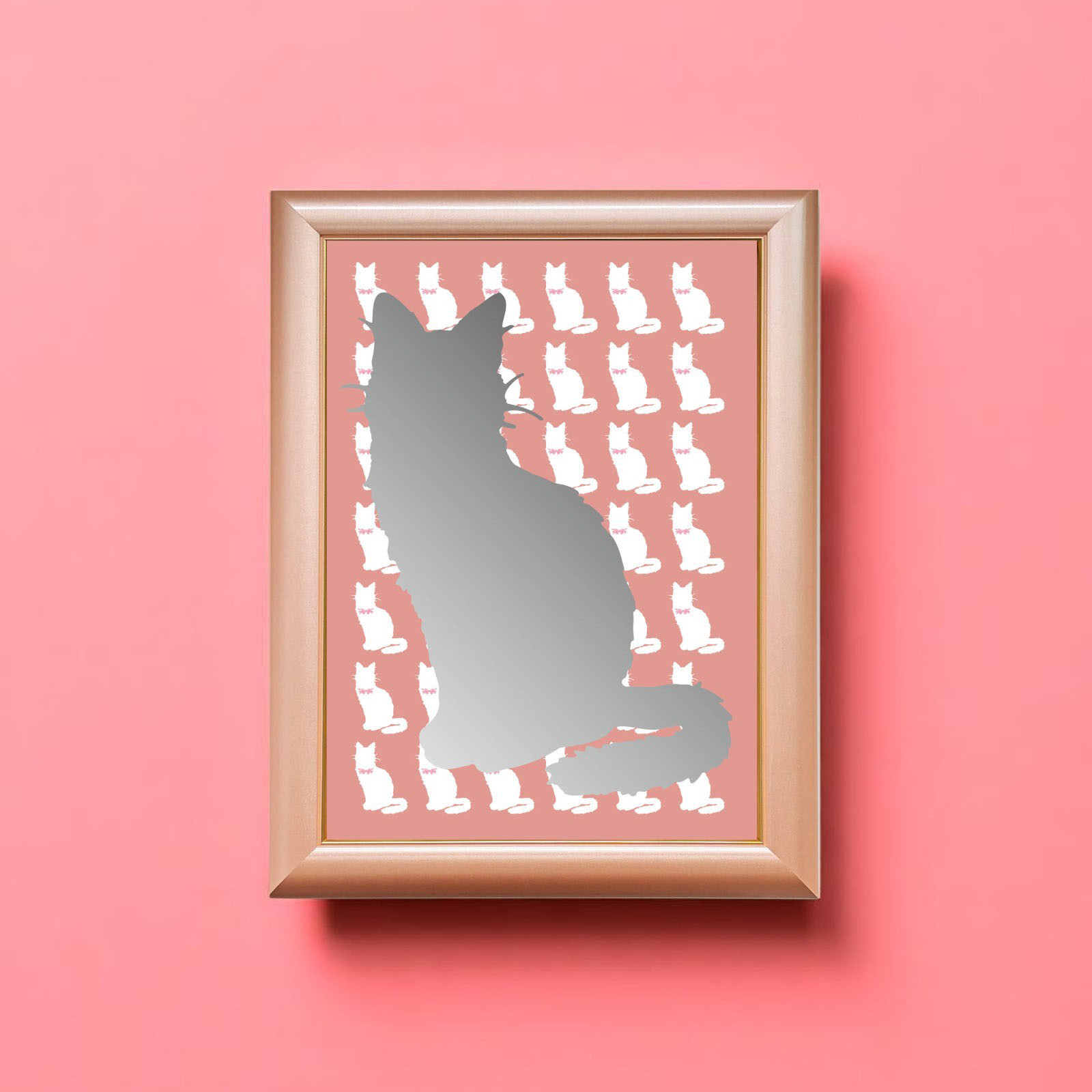 インテリア【シルエットミラー】猫｜ペット｜猫の日2026