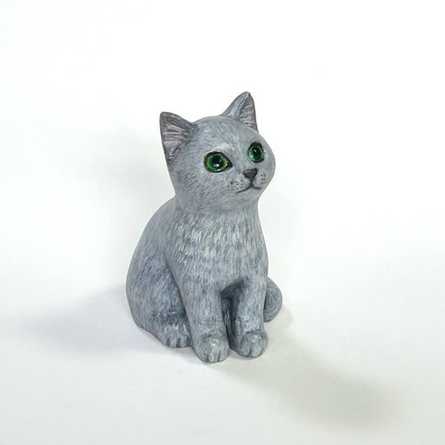 猫の置物　７点 ロシアンブルーの置物(猫の置物) 招き猫 猫ハウス 通販 19484015