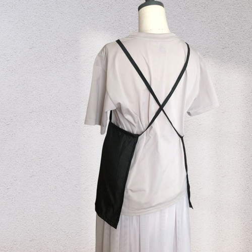 ショート丈エプロンワンピ＊重ね着ベスト風＊大島紬 着物リメイク