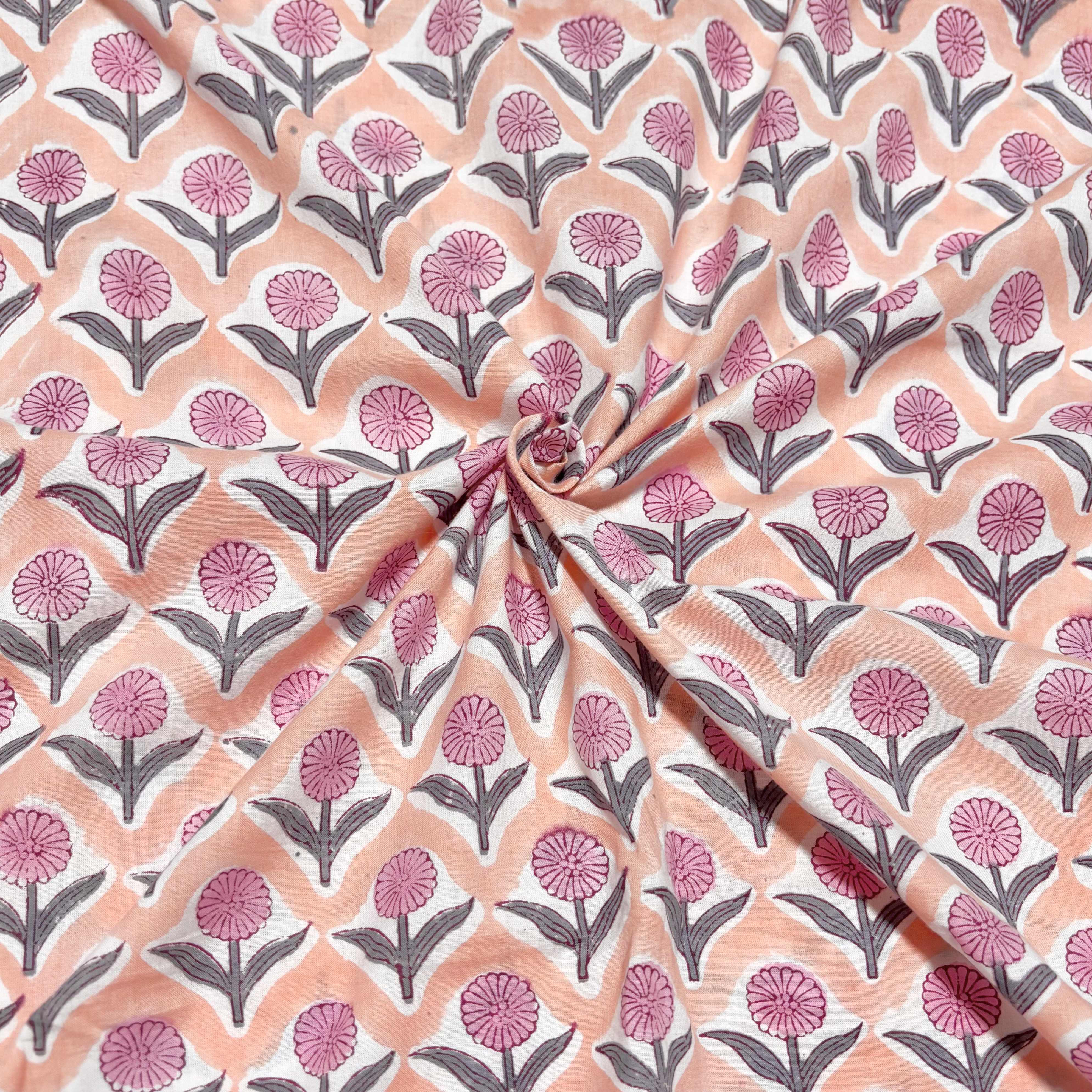 Sale フレンチピンクS ブロックプリントリキルト　オーガニックコットン Shop オリジナル】ブロックプリント キルトトートバッグ大