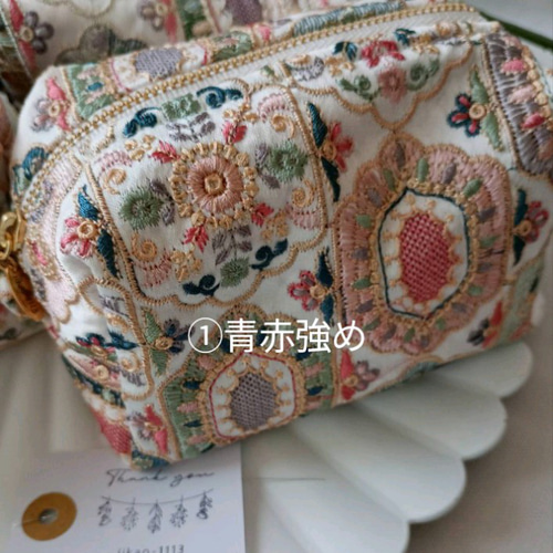 萩原様 インド刺繍 ボックスポーチ ハンドメイド 萩原様 インド刺繍 ボックスポーチ ハンドメイド 萩原様 インド刺繍