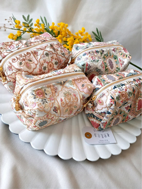 20㌢】魅せたいインド刺繍のBOXポーチ メリーゴーランド4種 ポーチ