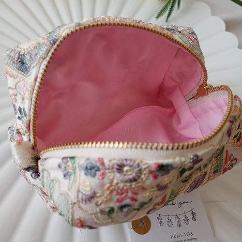 20㌢】魅せたいインド刺繍のBOXポーチ メリーゴーランド4種 ポーチ