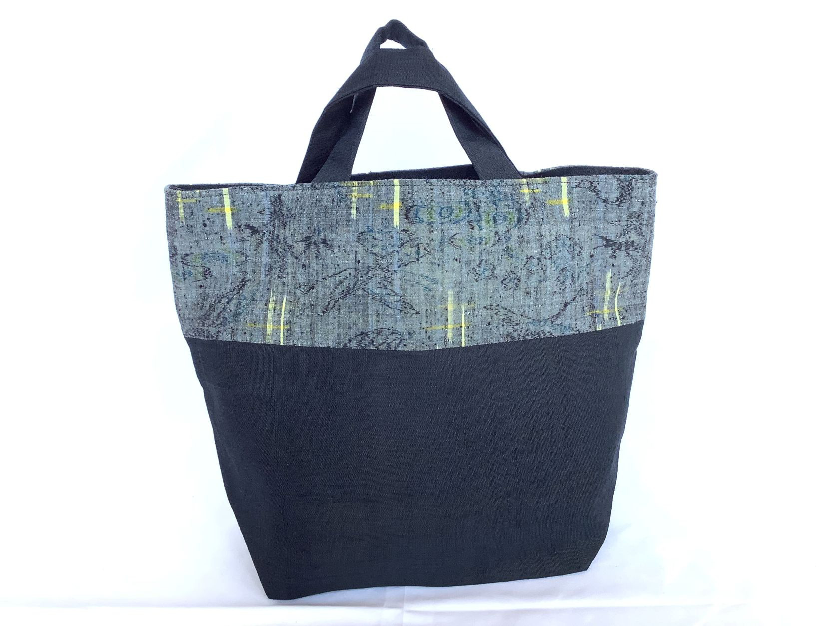 伝統織物のトップブランド塩沢織の麻絹 トートバッグD85