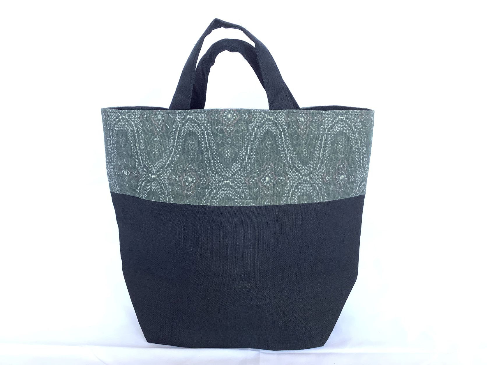 伝統織物のトップブランド塩沢織の麻絹 トートバッグD87