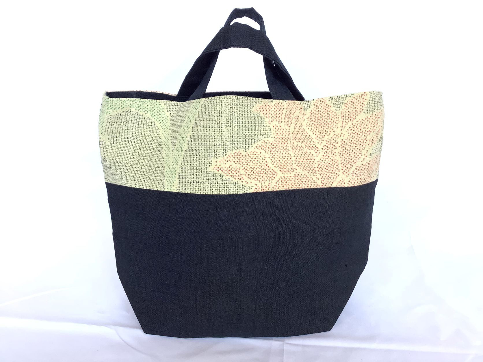 伝統織物のトップブランド塩沢織の麻絹 トートバッグD88