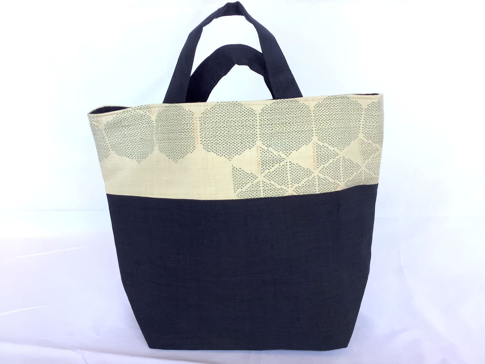 伝統織物のトップブランド塩沢織の麻絹 トートバッグD89