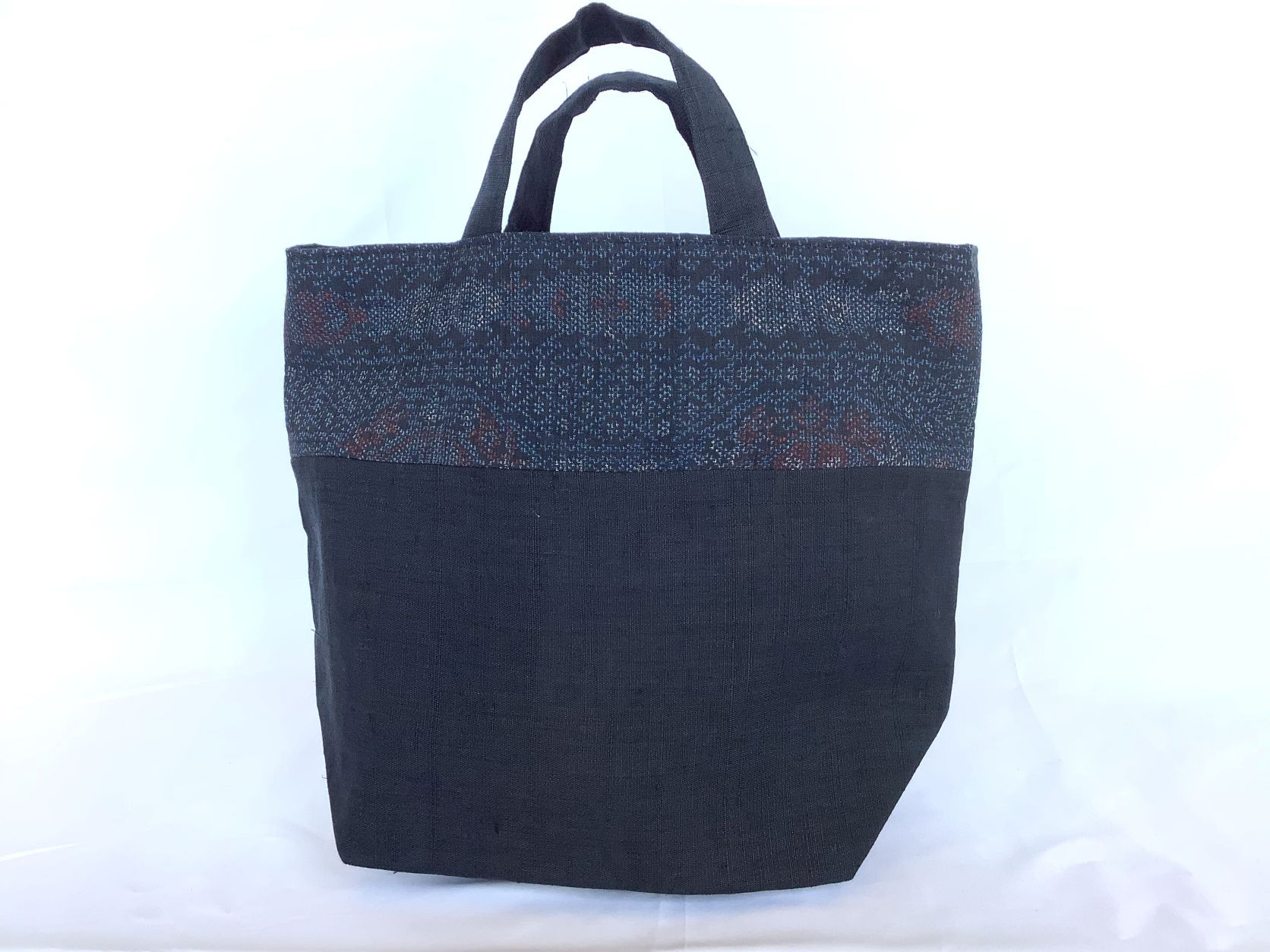 伝統織物のトップブランド塩沢織の麻絹 トートバッグD91