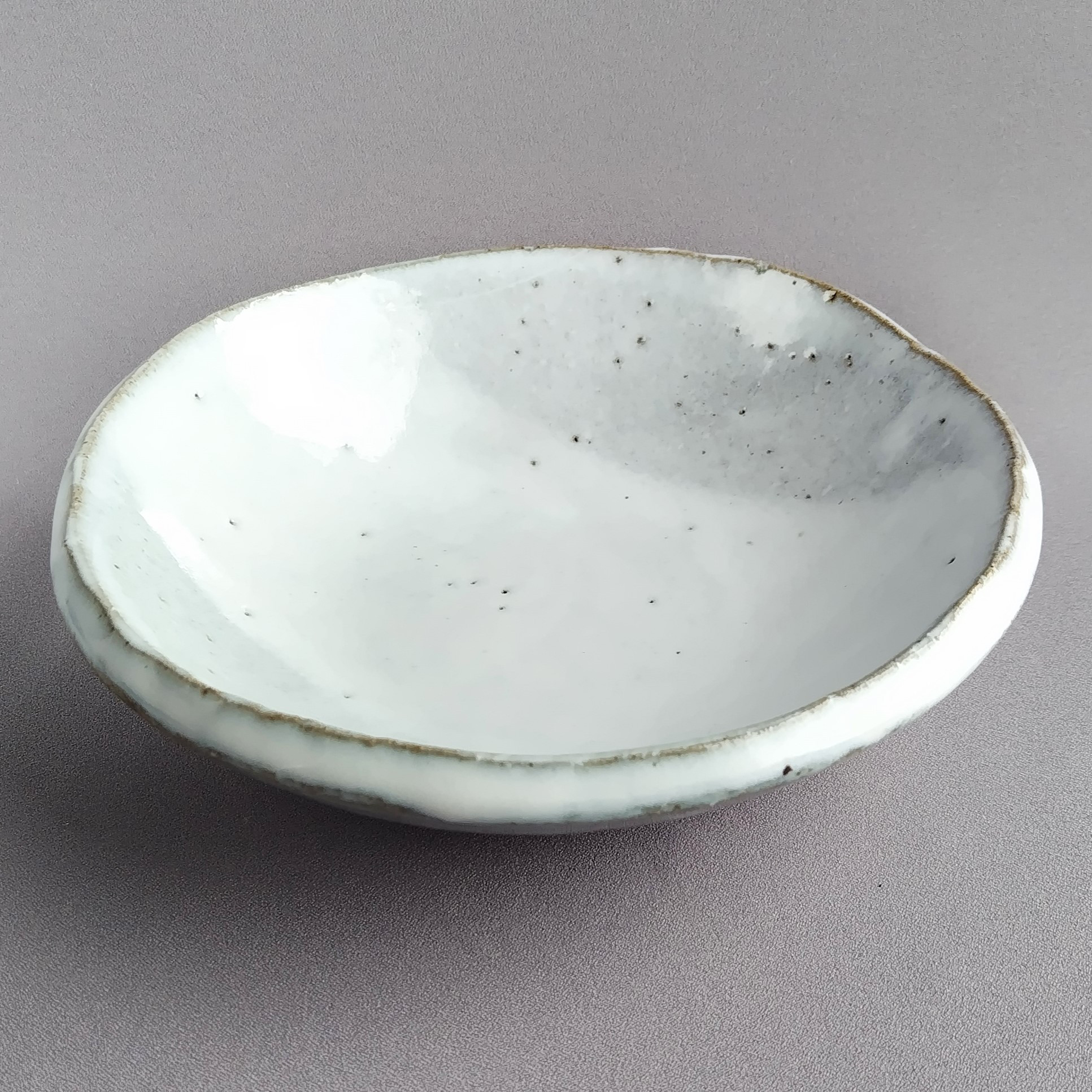 足つき鉢　白萩釉　【商品番号：00717】