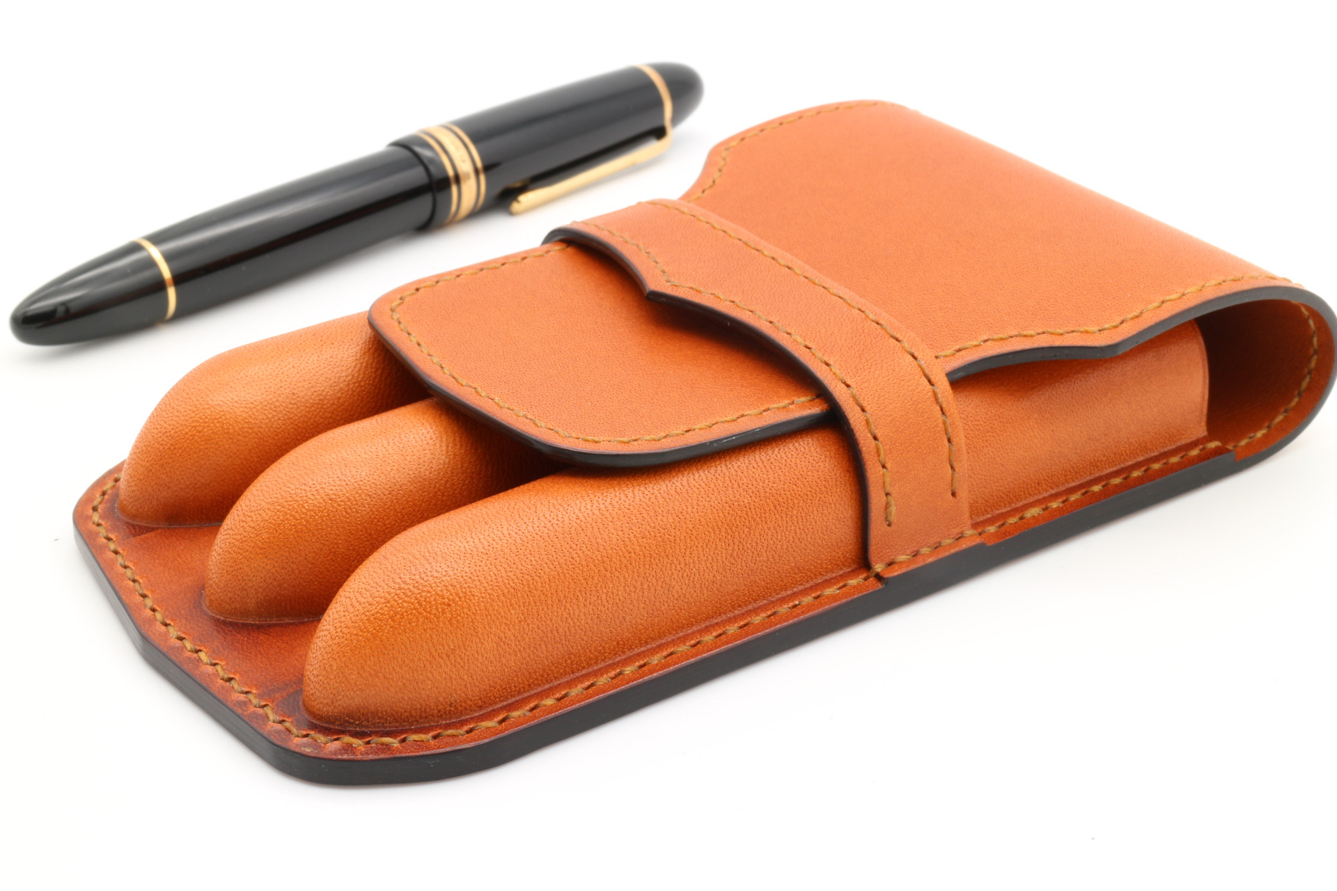 ３本挿し万年筆ケース　絞りタイプ 　モンブラン149用（送料無料）　ペンケース