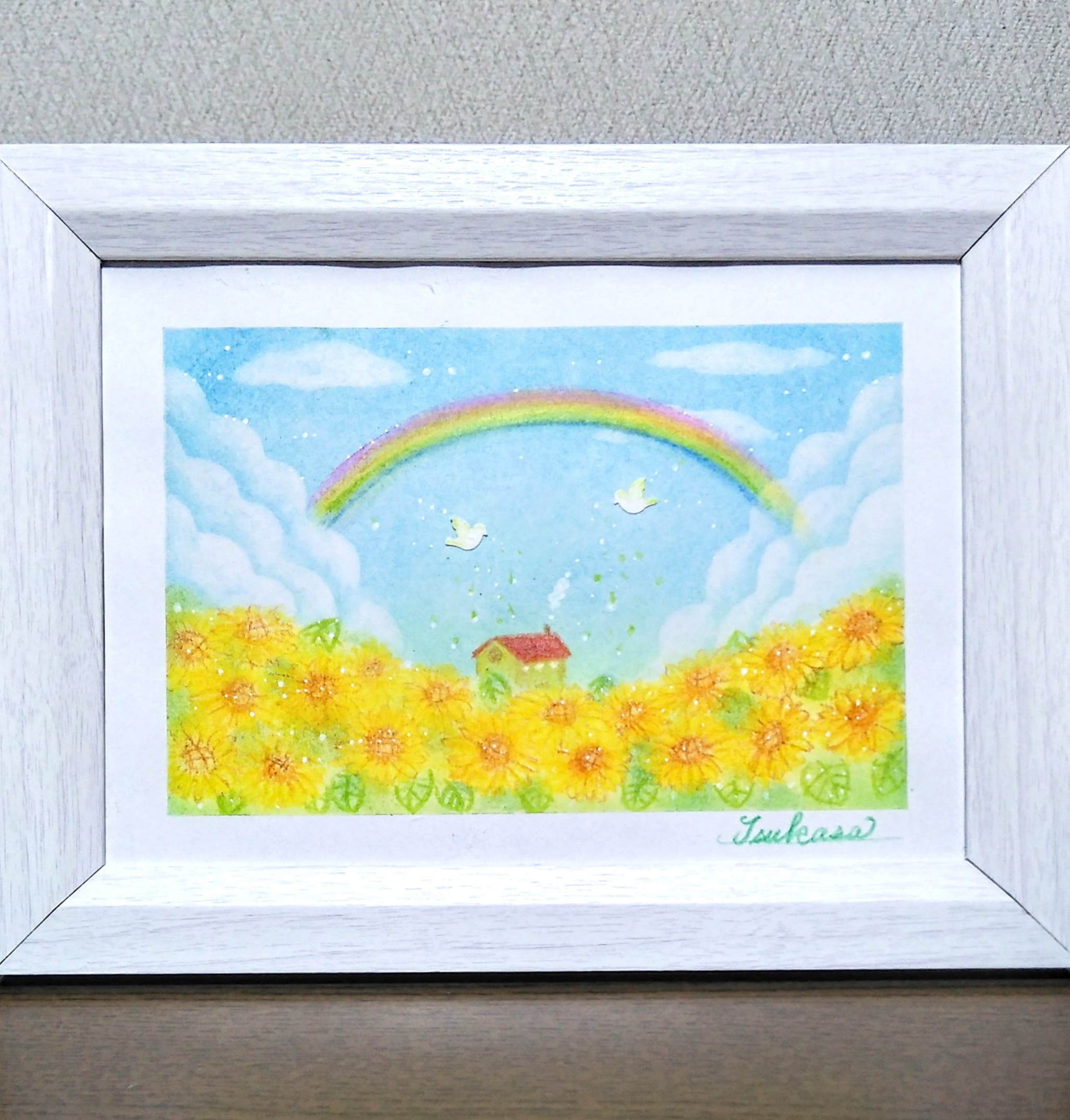 夏の水辺　ハンドメイドパステル画　絵画アート原画 0457830c9a9ccd83df1171f972feda