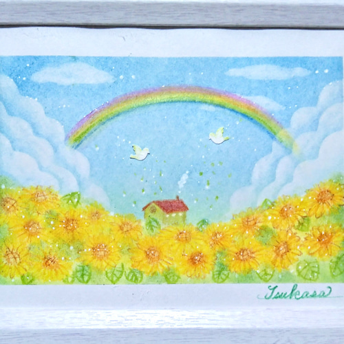 癒しの絵　パステル画 癒しの絵パステル画水彩画花
