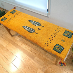 ペルシャ　ギャッベ ミニランナー　115×43 黄金色　ヤギ ペルシャギャッベ ミニランナー115×43 黄金色ヤギ